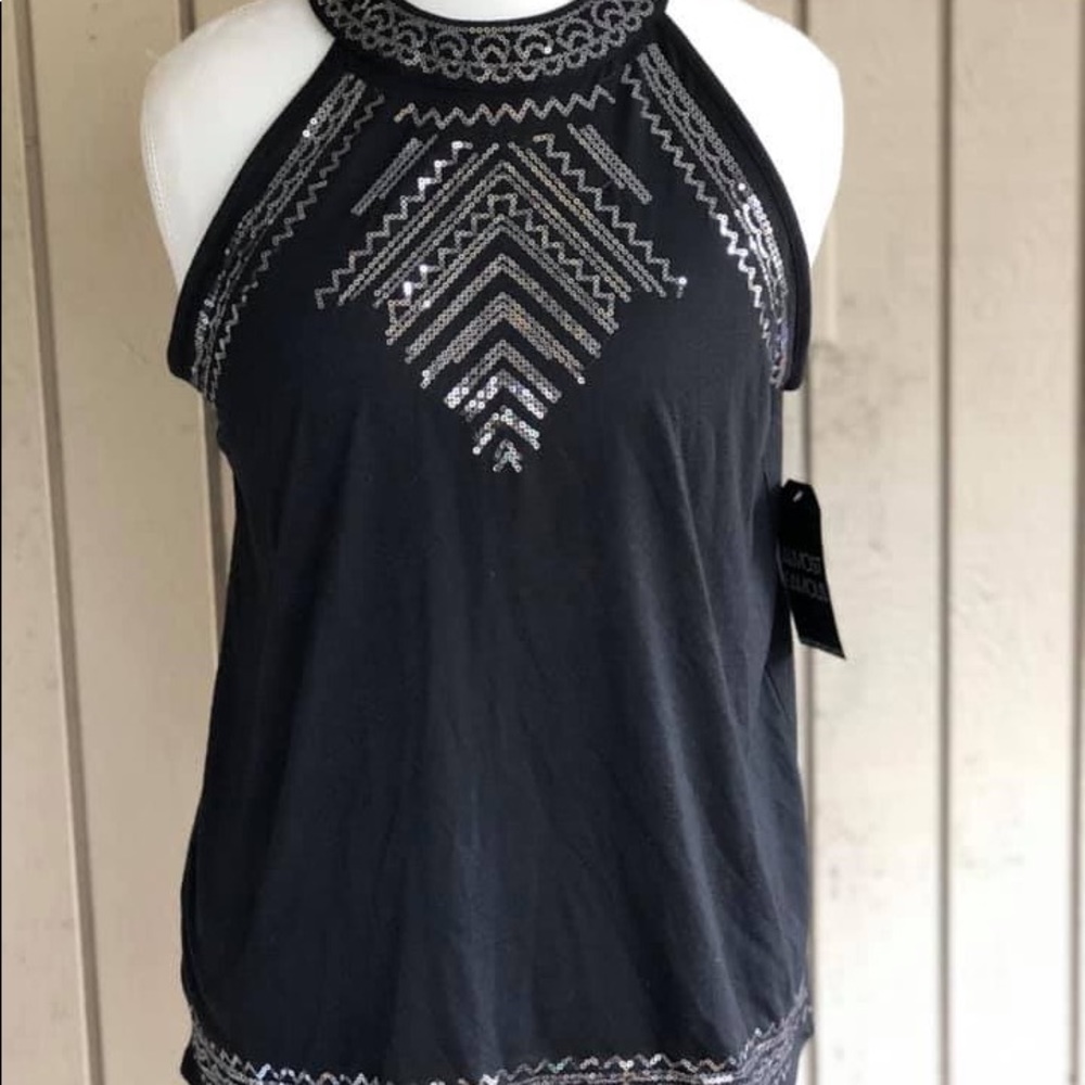 Black sequin top by almost famous